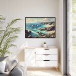 Peaceful Atmosphere With Rocky Coastline Framed Canvas - Image 4