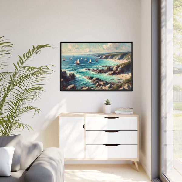 88289-488.jpg Peaceful Atmosphere With Rocky Coastline Framed Canvas