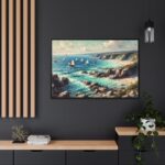 Peaceful Atmosphere With Rocky Coastline Framed Canvas - Image 5