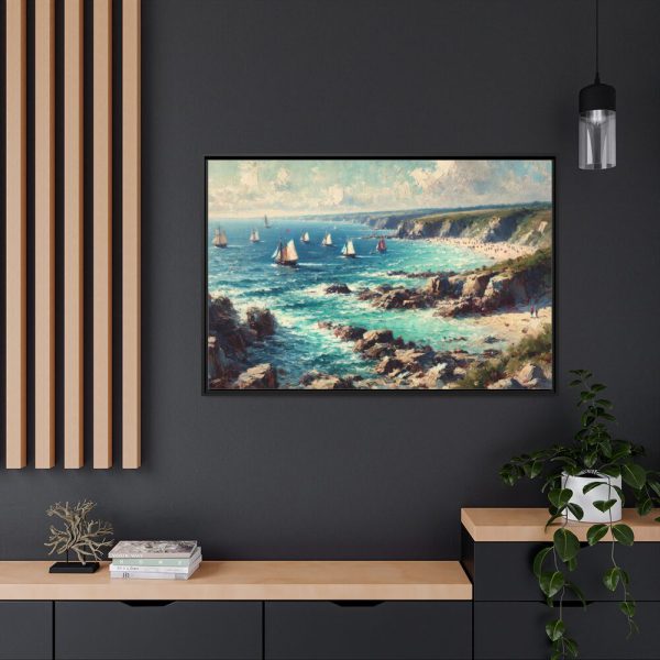 88289-489.jpg Peaceful Atmosphere With Rocky Coastline Framed Canvas