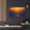 Brown Boat Near Dock Framed Canvas