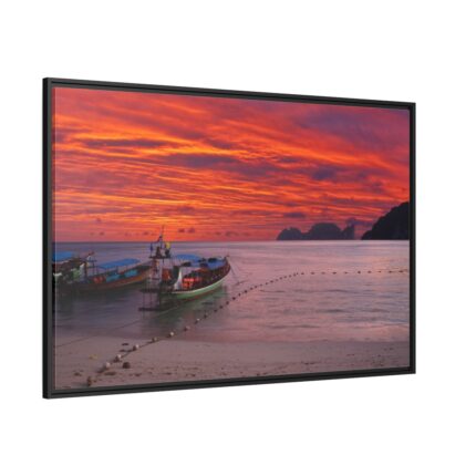 Sunset Beach Framed Canvas