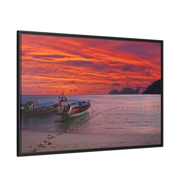 Sunset Beach Framed Canvas