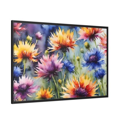 Cornflowers Wildflowers Framed Canvas