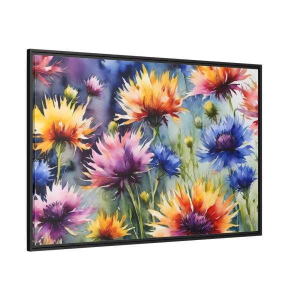 Cornflowers Wildflowers Framed Canvas