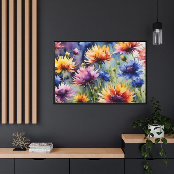 Cornflowers Wildflowers Framed Canvas