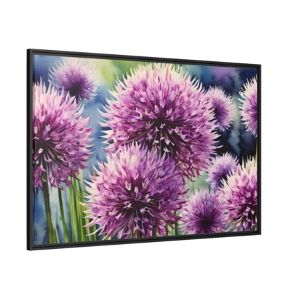 Ornamental Allium Flower Framed Canvas