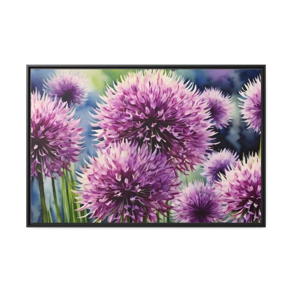 Ornamental Allium Flower Framed Canvas