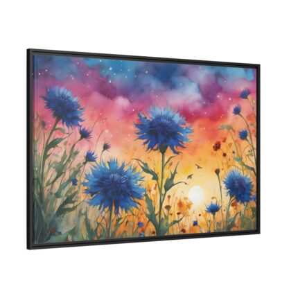 Flower Meadow Cornflowers Art Framed Canvas