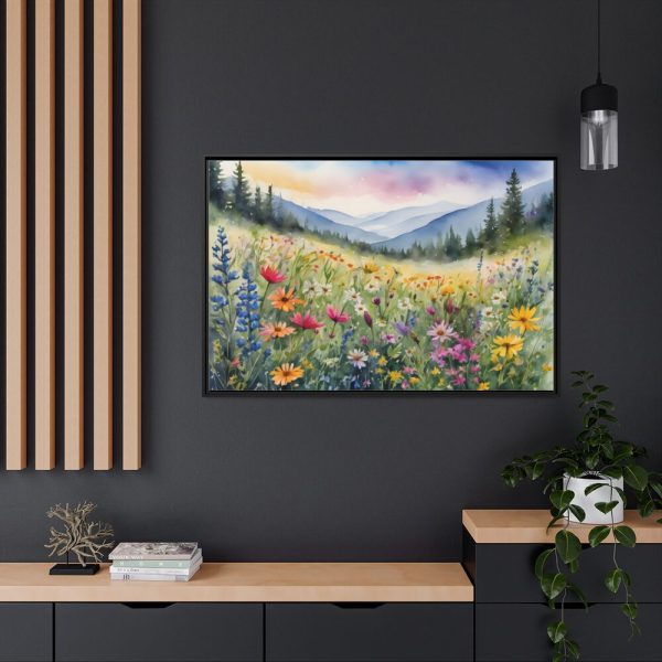 Landscape Wildflowers Fields Meadows Framed Canvas