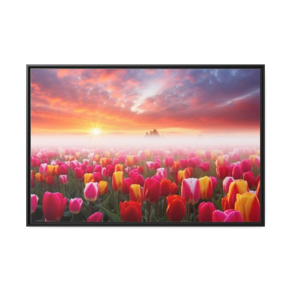88289-551.jpg Tulip Field In The Morning Framed Canvas
