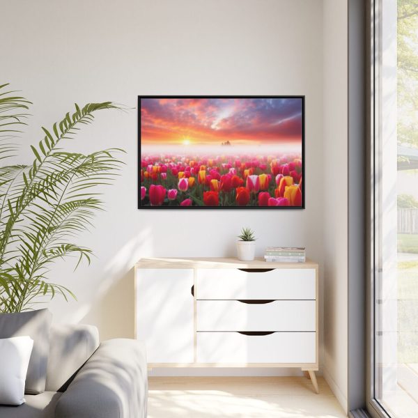 88289-553.jpg Tulip Field In The Morning Framed Canvas