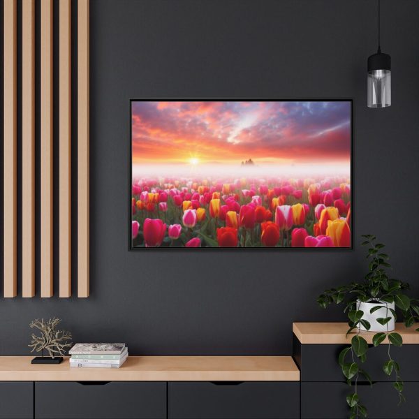 88289-554.jpg Tulip Field In The Morning Framed Canvas