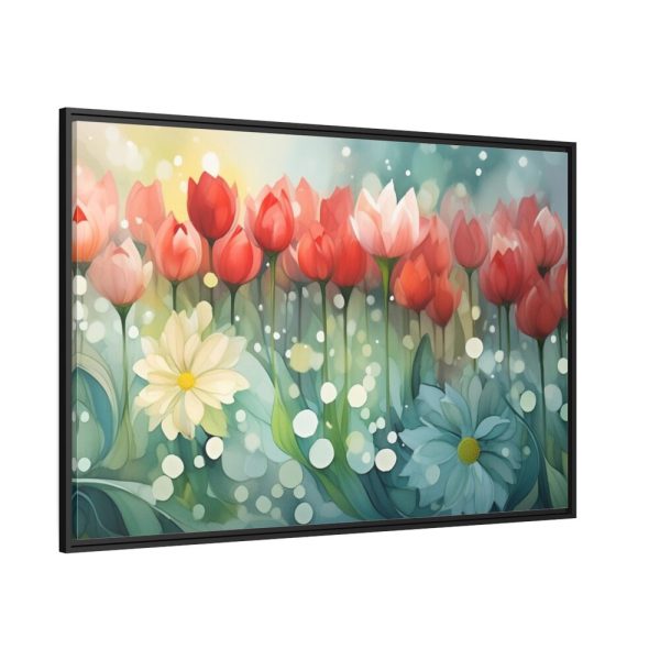 Flower Field of Tulips Framed Canvas
