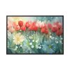 Flower Field of Tulips Framed Canvas