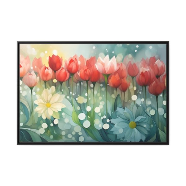 Flower Field of Tulips Framed Canvas