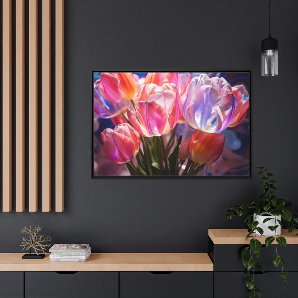 88289-574.jpg Beautiful Pink Tulips Flowers Framed Canvas