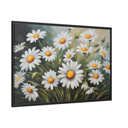 Daisy Flower Meadow Framed Canvas