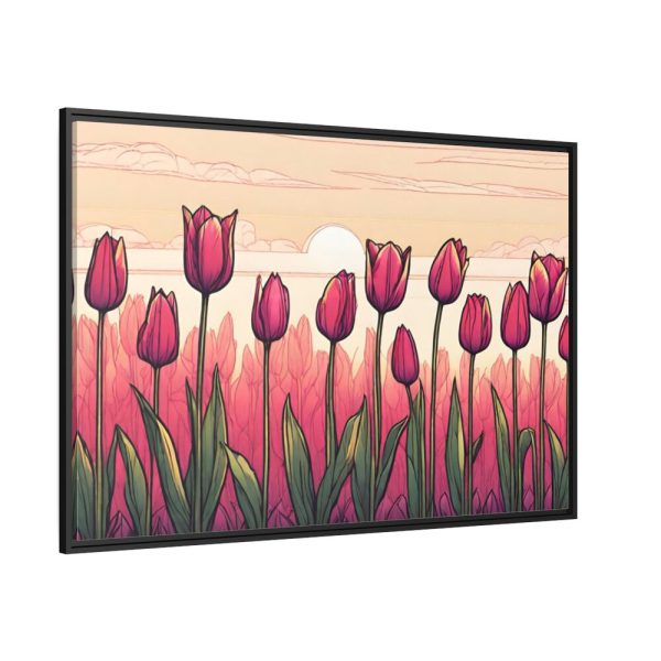 88289-605.jpg Pink Tulips Row At Sunset Framed Canvas