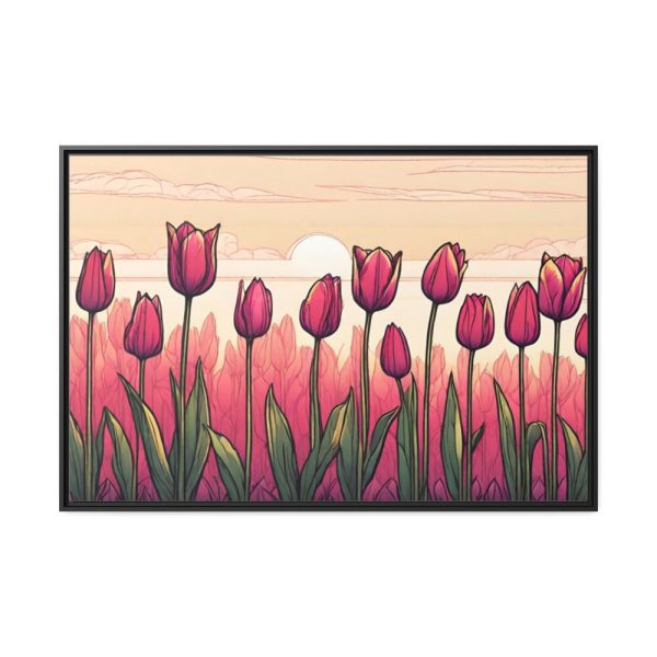 88289-606.jpg Pink Tulips Row At Sunset Framed Canvas