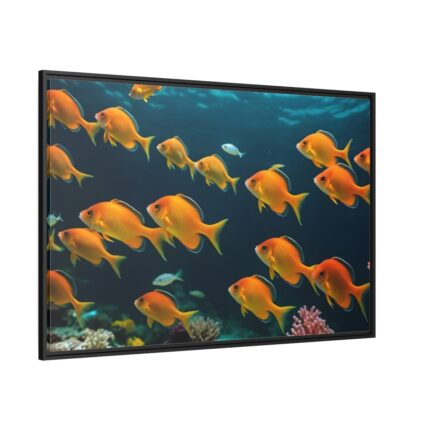 Tropical Fish Swarm Aquarium Framed Canvas