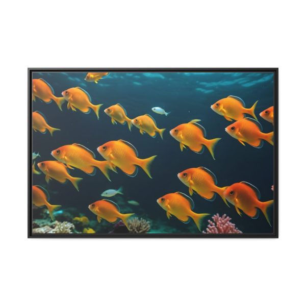 Tropical Fish Swarm Aquarium Framed Canvas
