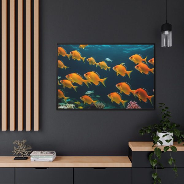 Tropical Fish Swarm Aquarium Framed Canvas