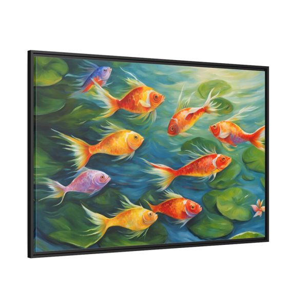 88289-630.jpg Colorful Fish In Lily Pond Framed Canvas