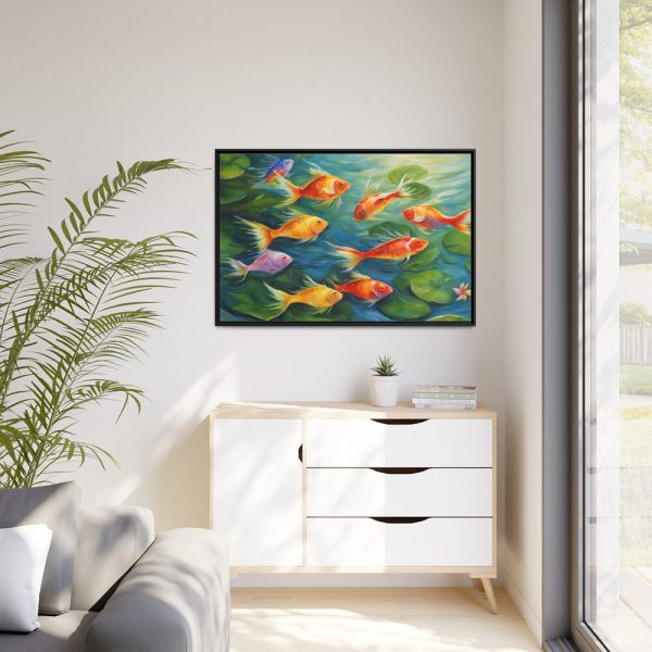 88289-633.jpg Colorful Fish In Lily Pond Framed Canvas