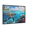 88289-635.jpg Sea Turtle Swimming In The Ocean Framed Canvas
