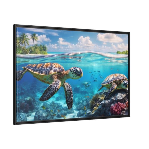88289-635.jpg Sea Turtle Swimming In The Ocean Framed Canvas