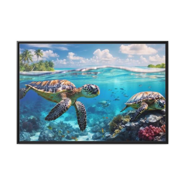 88289-636.jpg Sea Turtle Swimming In The Ocean Framed Canvas