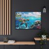 88289-639.jpg Sea Turtle Swimming In The Ocean Framed Canvas