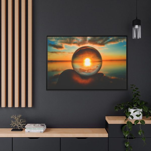 88289-64.jpg Reflection Time Through A Lens Ball Framed Canvas