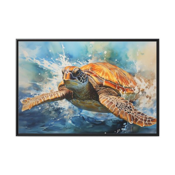 88289-641.jpg Sea Turtle Watercolor Framed Canvas
