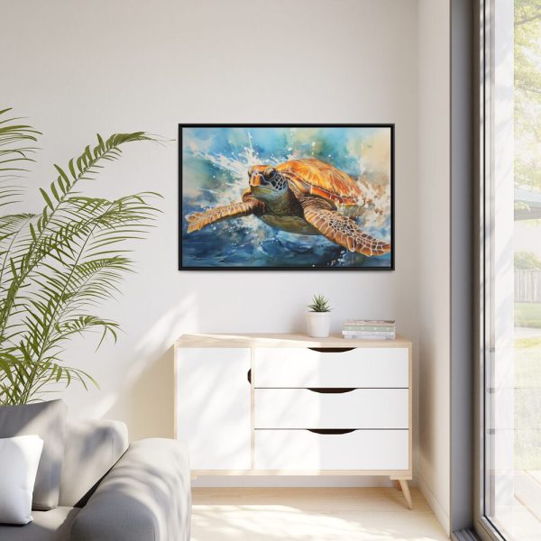 88289-643.jpg Sea Turtle Watercolor Framed Canvas