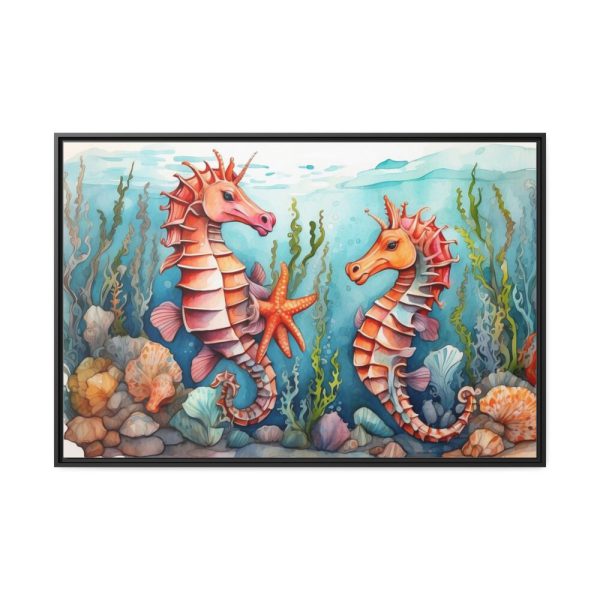 88289-651.jpg Colorful Seahorse Framed Canvas
