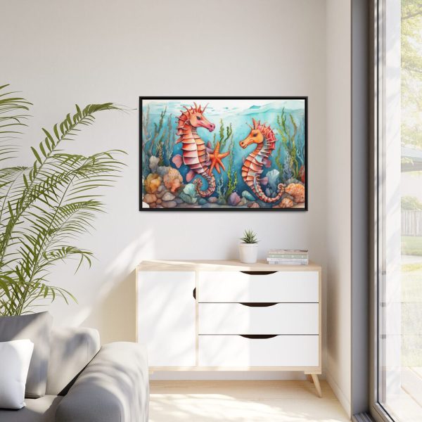 88289-653.jpg Colorful Seahorse Framed Canvas