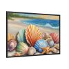 88289-660.jpg Seashells On Sandy Beach Framed Canvas