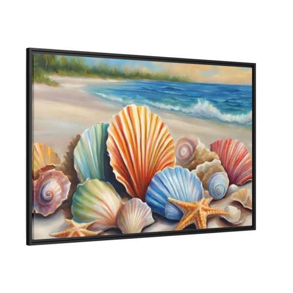 88289-660.jpg Seashells On Sandy Beach Framed Canvas