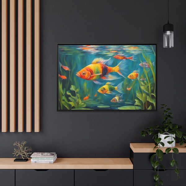 88289-674.jpg Vibrant Fish In The River Framed Canvas