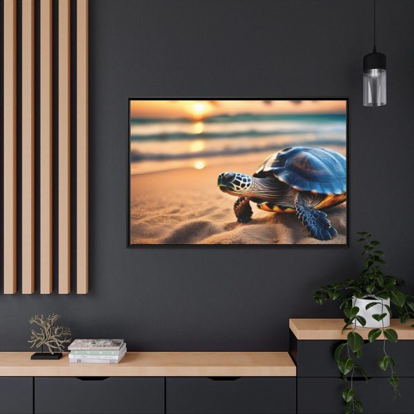 Marine Turtle Beach Sea Framed Canvas