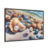 Shells Beach Sea Art Framed Canvas