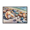 Shells Beach Sea Art Framed Canvas