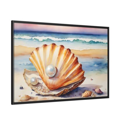 Shells Pearls Beach Art Framed Canvas