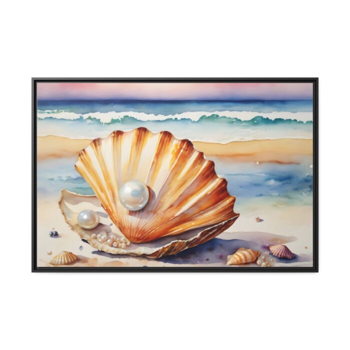 Shells Pearls Beach Art Framed Canvas - Image 2