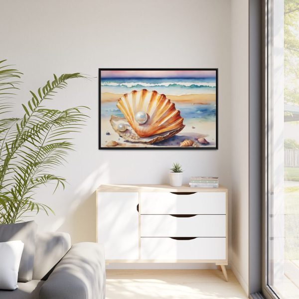 88289-698.jpg Shells Pearls Beach Art Framed Canvas