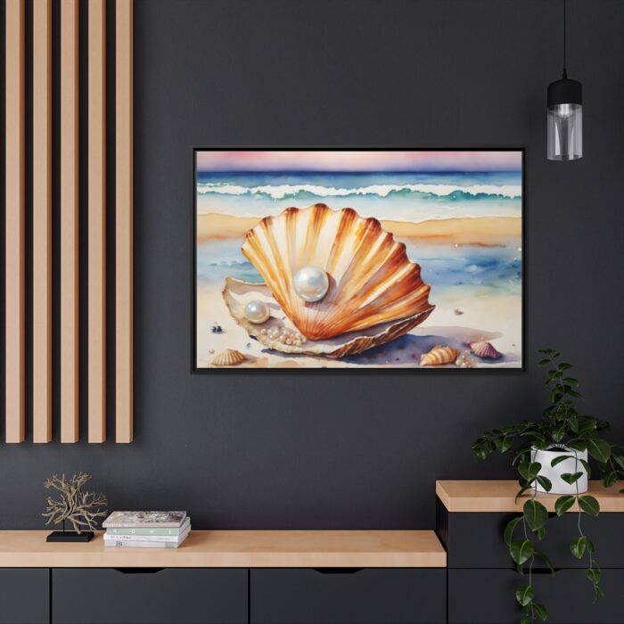 Shells Pearls Beach Art Framed Canvas - Image 5