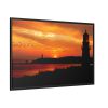 88289-70.jpg Sunset Ocean Lighthouse Silhouette Framed Canvas