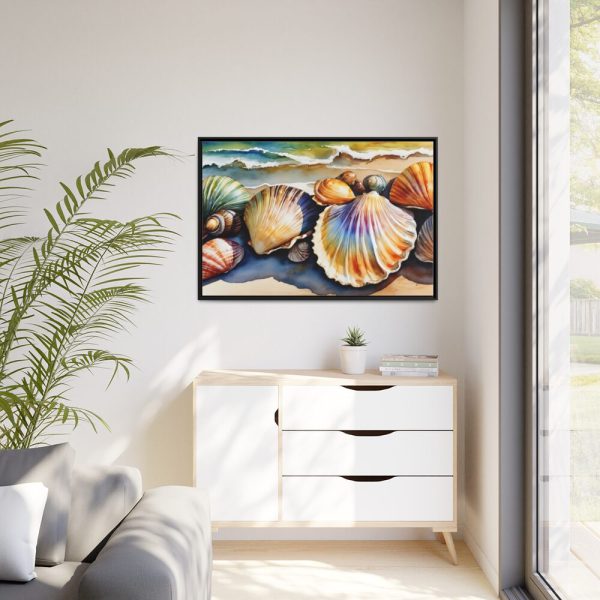 Shells Beach Sea Maritime Framed Canvas